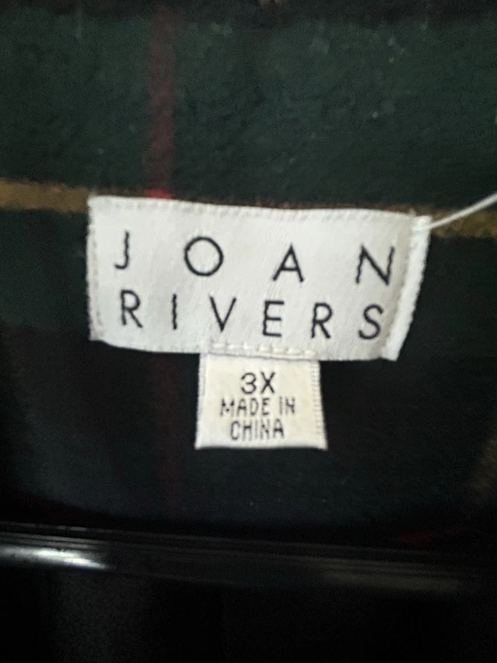 Винтажный Joan Rivers клетку пальто плюс размер 3XL темно-зеленый клетку Y2K - Изображение 3 из 4