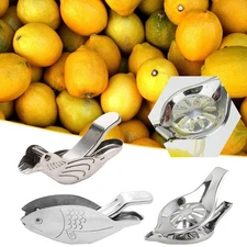 Manual Lemon Squeezer Acrylic Clip Bird Shape 304 Stainless Steel Juicer CW