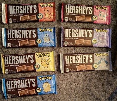 Pokémon Special Edition Hershey Bars 1.55 oz ea (7 bars total)# s 2,3,4,6,7,9,10