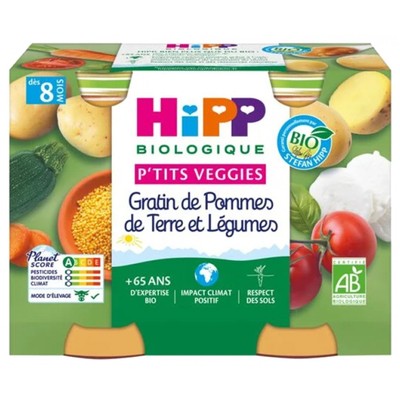 HiPP Gemüse Kartoffel-Gemüse-Gratin aus 8 Monaten Bio 2 Gläser ist ein komplett 