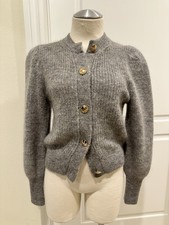 BA&SH Grey Cardigan Gold Buttons Long Sleeve ...