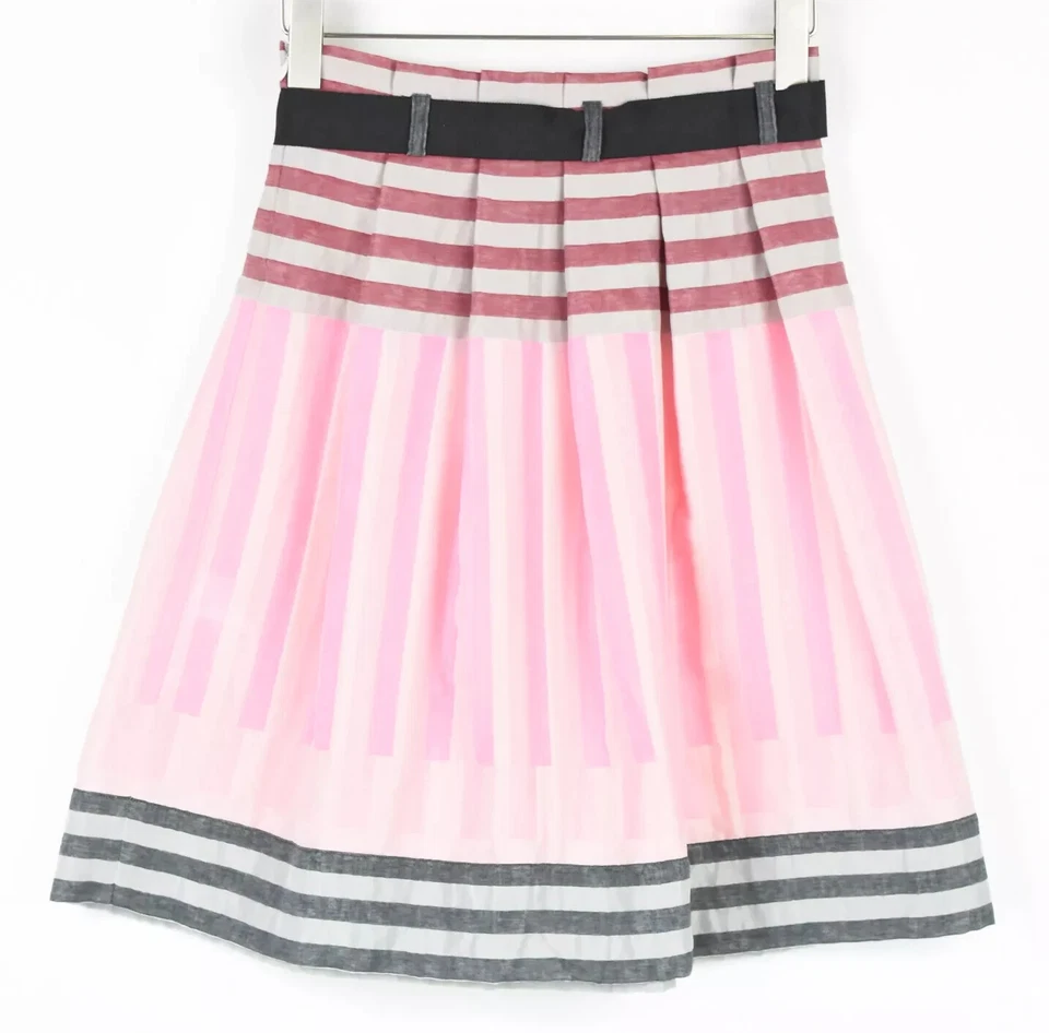 COP COPINE Acapulco Skirt Women's (EU) 36 Mini Belted Pleated Patterned Striped - Image 2 of 4