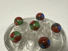 423 Lot Of 6 Vintage Marble King Rainbo Marbles Mint Spider-Mans/ Watermelons