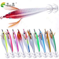 Hook Shrimp Squid Luminous Bait Lure Horizontal Bionic Hard Fishing Wood