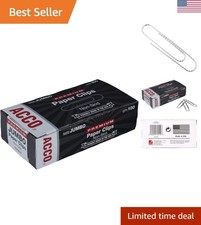 ACCO Jumbo Paper Clips, Non-Skid Steel Wire, 100 Count for Secure Document Or...