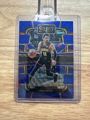 2023-24 Panini Select Concourse Blue Wave Prizm /75 Trae Young Hawks