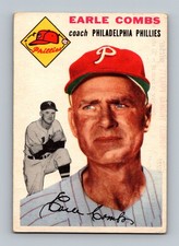 1954 Topps #183 Earle Combs VG-VGEX Vintage Baseball Card