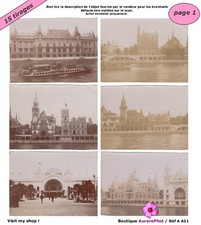 EXPO UNIVERSELLE PARIS 1900, PALAIS & PAVILLONS DU MONDE, 15 TIRAGES -A621