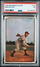 1953 BOWMAN COLOR #114 BOB FELLER PSA 1
