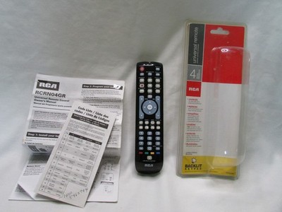 RCA RCRN04GR - 4-Device Universal Remote Control - LED Backlighting Clean Tested