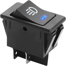 12V 35A ON/Off SPST Fog Light Rocker Switch with Blue LED, 4-Pin Universal Front