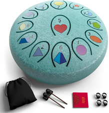 Rain Drum for Outside Garden, Steel Tongue Drum 6.8 Inch 13 Notes, Meditation Mu