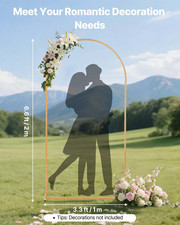 Gold Metal Arch Backdrop Stand 6.6 x 3.3 ft, Stable Frame for Wedding  Parties