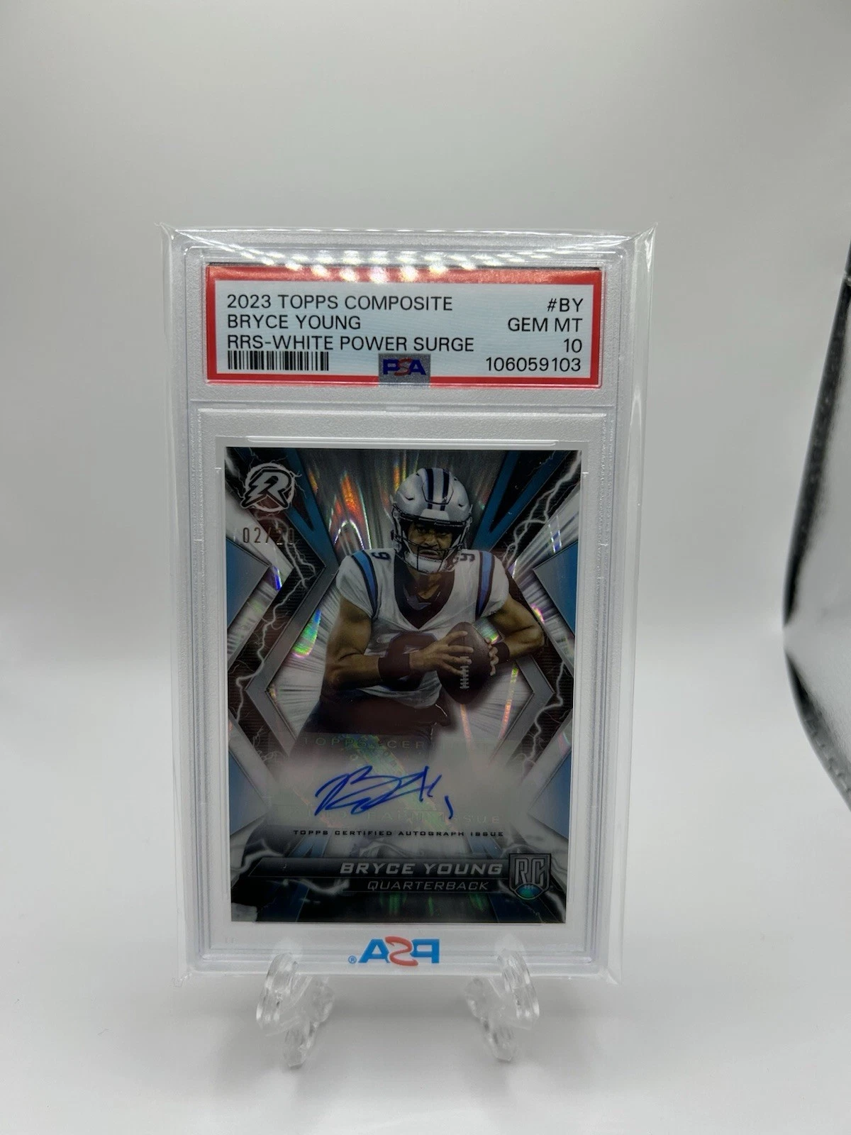 Bryce Young Topps Composite Resurgence Rookie Signatures #BY White Power Surge