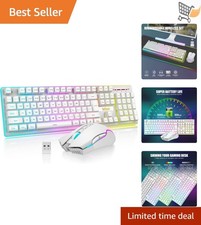 Wireless Gaming Keyboard Mouse Combo LED Backlit Rechargeable for PC