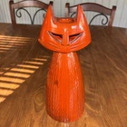 Royal Haeger Pottery Vintage Minimalist Cat Model 350 Rust Orange Mid Century