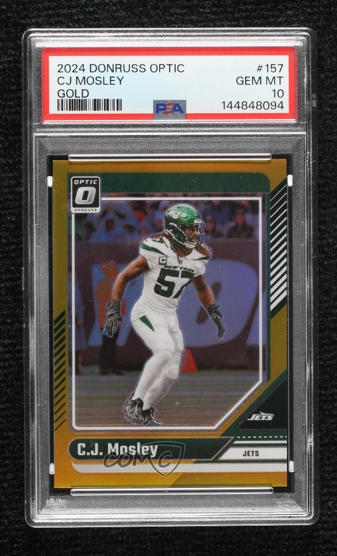 2024 Panini Donruss Optic Gold Prizm 1/10 CJ Mosley #157 PSA 10 GEM MT 4hj