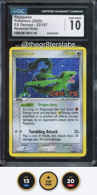 Rayquaza Reverse Holo 2005 Pokemon EX Deoxys #22 CGC10