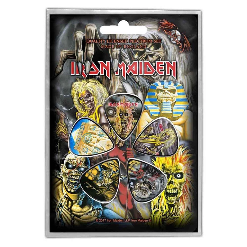100% OFFICIAL MERCHANDISE Iron Maiden Early Albums Plectrum Pack of 5 *Official*