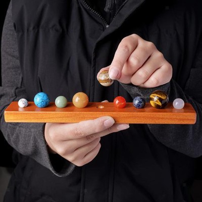 9 Stck. Handgefertigte Natur Edelsteine Weltraum Planeten Handarbeit Natur Edelstein
