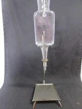 Vintage Iron Wine Stand w Glass Decanter Aerator Dispenser, As Found!