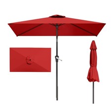 6.5' x 10' Rectangular Patio Umbrella Large Outdoor Market Umbrella w/UV Prot...