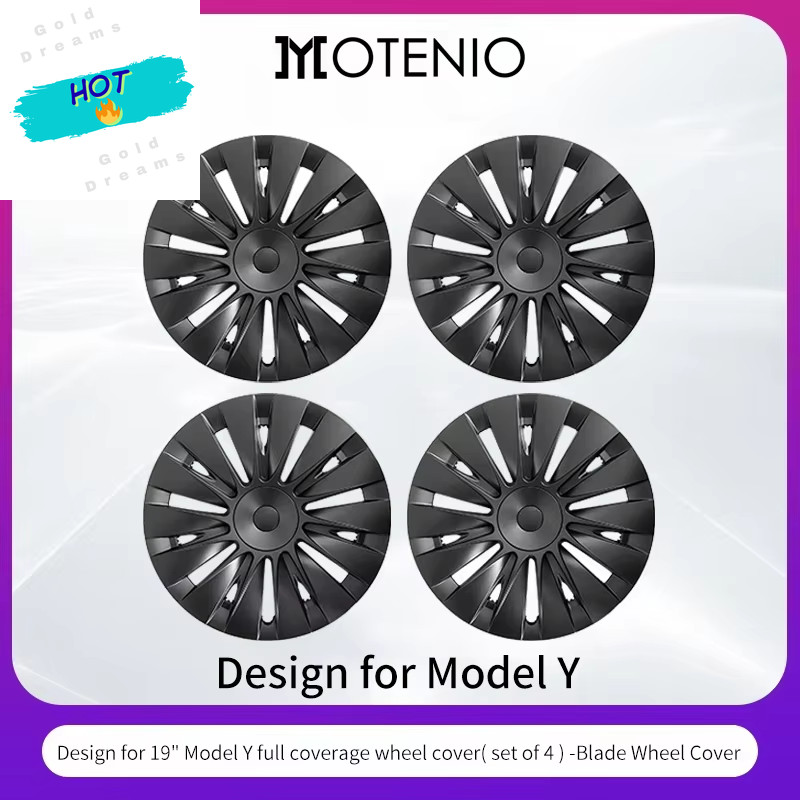 4PCS Wheel Cover for Tesla Model Y 2020-2024 19 Inch Right＆Left Hubcaps Cyclone
