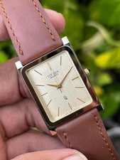 Raro Orologio Uomo Citizen Square Quarzo Tungsteno Oro Baton Anni 80 Classico...