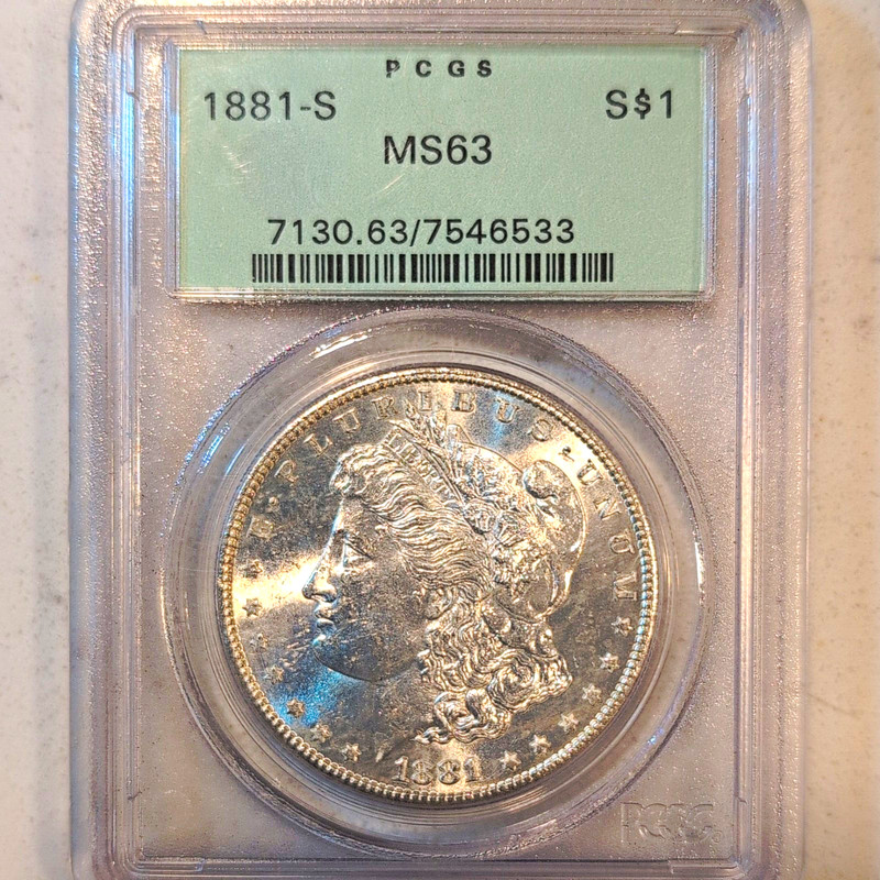 PCGS MS63 1881-S Morgan Silver Dollar $1 Silver Business Strike