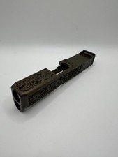 Custom Deep Engraved Glock 26 Slide Gen1  4 RMR Cut Marine Corps Theme Burnt Bron