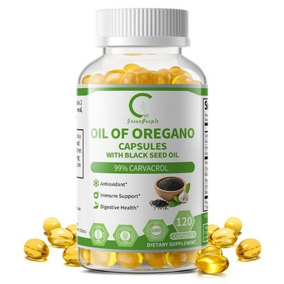 Oil of Oregano with Black Seed Oil 120 Softgles Digestive & Immune Support
