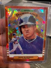 2019 JOSE RAMIREZ PANINI OPTIC DIAMOND KINGS #6 RED CRACKED ICE PRIZM 1/7 SSP