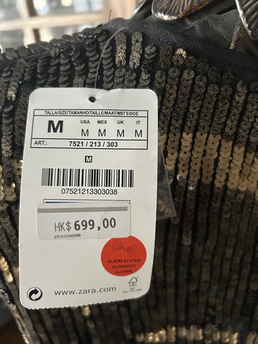 Camisa Zara Colección Lentejuelas Mujer Talla M NEGRO DORADO NUEVO CON ETIQUETAS Asimétrica Bling!!�� - Imagen 6 de 12