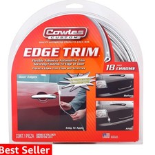 Custom - Enhanced 18ft Chrome U-Channel Edge Guard Trim, 18feet Rubber Bumper...