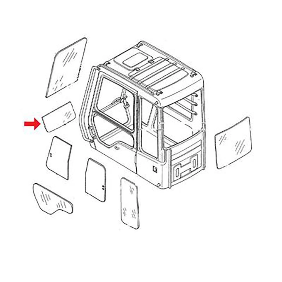4651654 Front Lower Windshield Fits John Deere Excavator 350G 200D 240D 270D 350 - Image 3 of 4