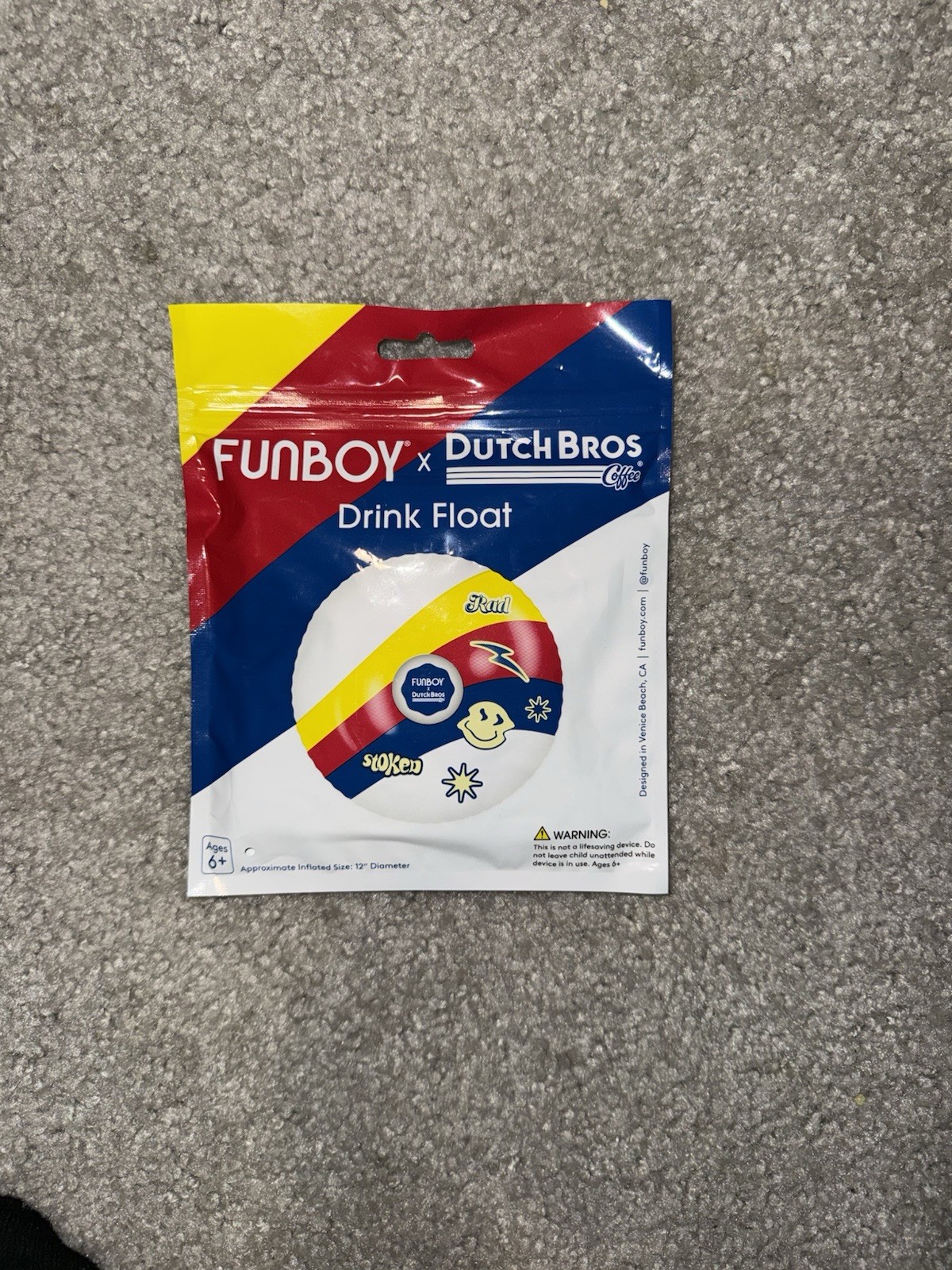 Limited Ed DUTCH BROS x FUN BOY Drink Float Pool Floatie July 16th Merch Drop
