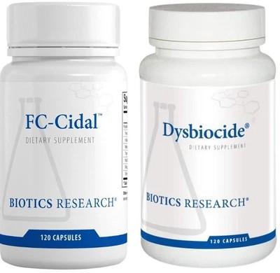 TWO PACK - Biotics Research - FC-Cidal (120caps) + Dysbiocide (120caps)