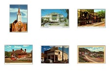 Lot of 6 Vintage City Nevada Postcards Virginia Mansion Carson Historical Linen