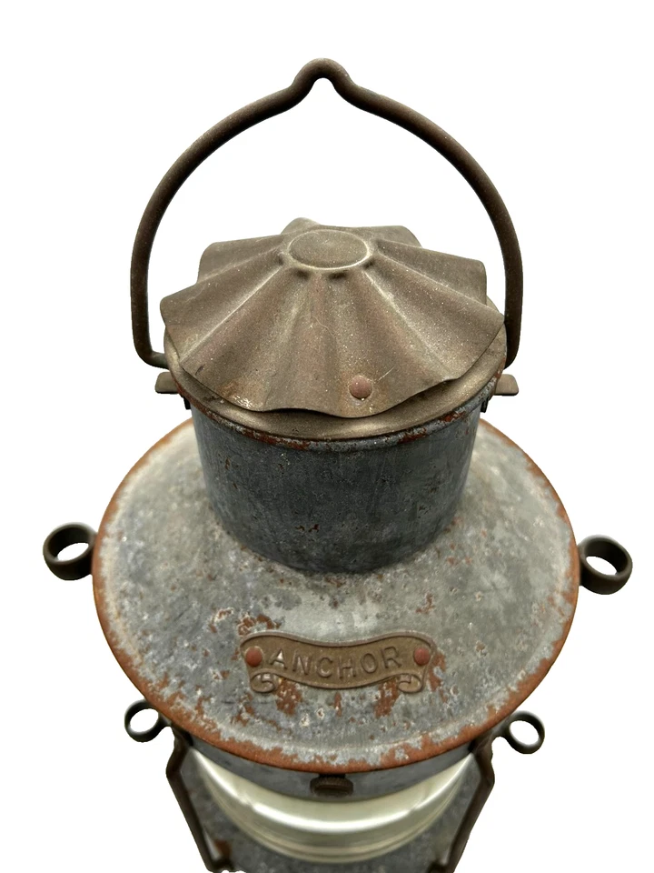 Antique Anchor Original Maritime Ship Light Lantern Lamp Nautical Decor - Image 2 of 4