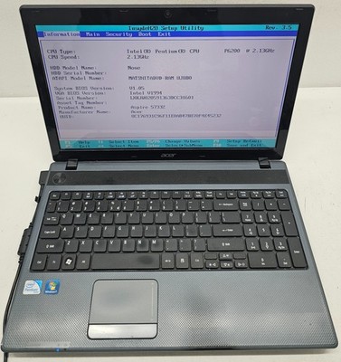 Acer Aspire 5733Z-4469 Laptop Intel Pentium P6200 3GB Ram NO HD/OS/BATT (FL)