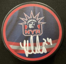 KAAPO KAKKO Signed Autographed Rangers Reverse Retro Puck FANATICS B134261