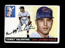 1955 Topps Set Break #44 CORKY VALENTINE - CINCINNATI REDLEGS