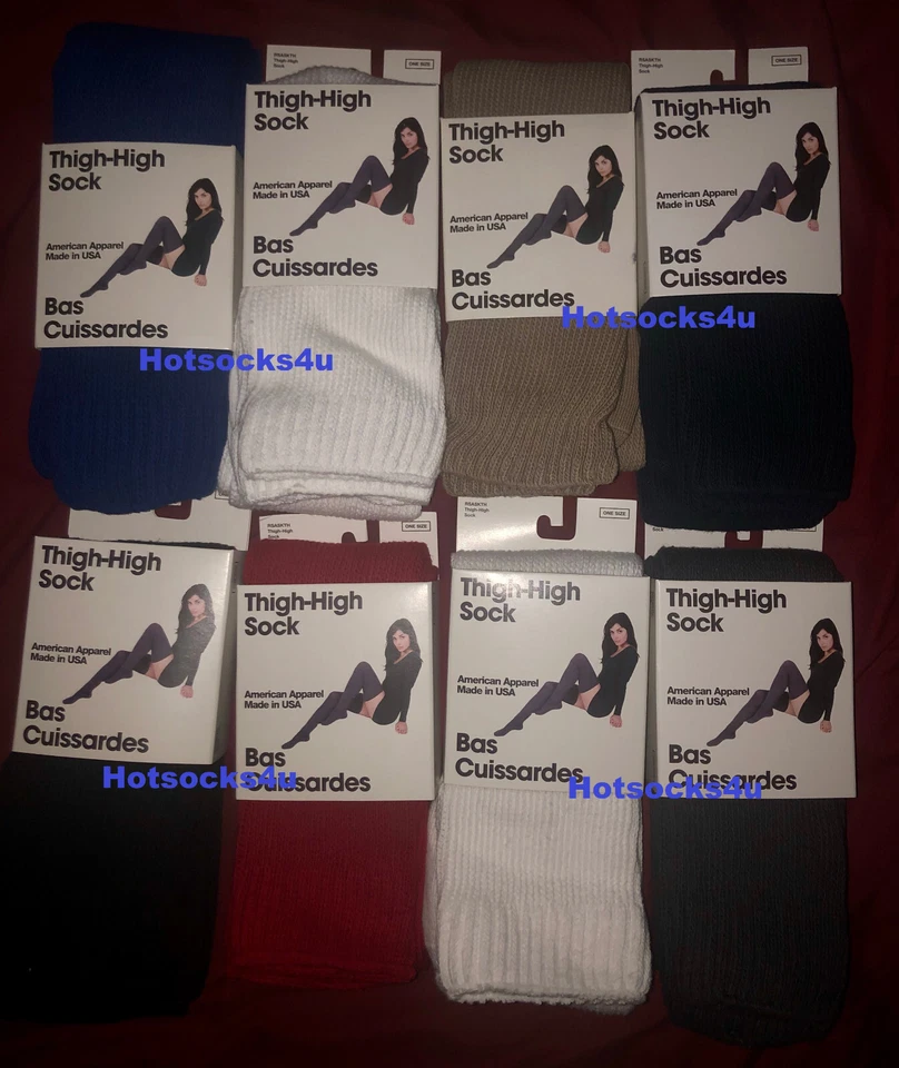 Винтажные носки до бедра American Apparel в полоску однотонные выше колена распроданы - Изображение 2 из 3