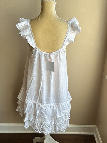Shabby Chic Womens Baby Doll Style Nightgown Sz M Pink White Lace Cotton - Picture 4 of 4