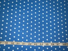 Beautiful Polka Dots on Blue Fabric Sold By 1/2 Yard More Available