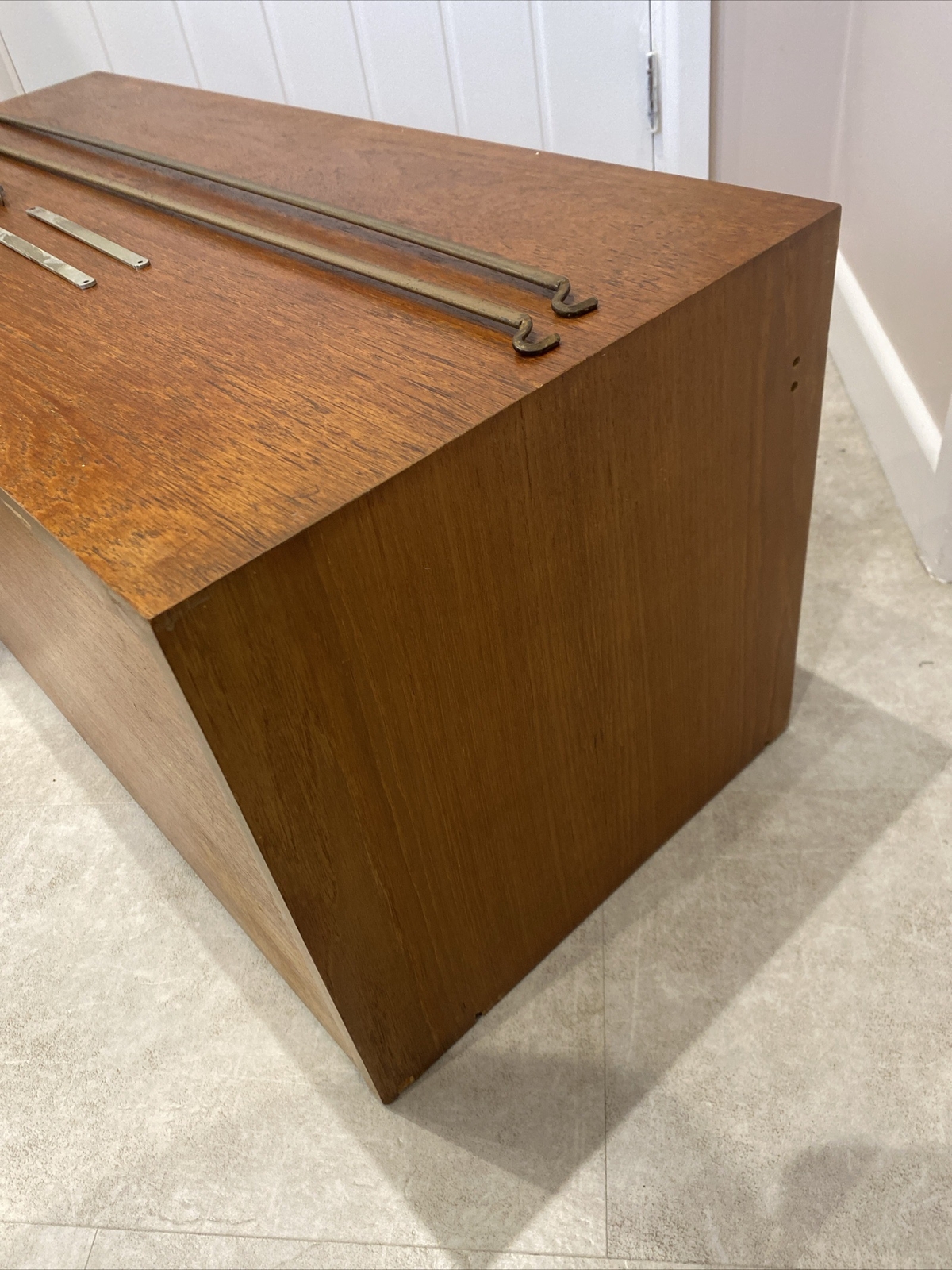 Staples Ladderax Teak Bureau Records With 2 Support Bars eBay