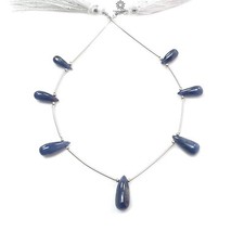 30.50cts Natural Blue Sapphire Gemstone Plain Teardrops Loose Beads 11mm - 16mm