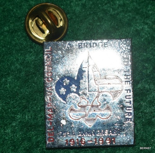 VINTAGE BOY SCOUT HAT PIN - DEL-MAR VA COUNCIL - Picture 2 of 2