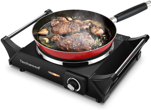 Techwood Hot Plate Portable Electric Stove 1500W Countertop Single Burner with A - Picture 12 of 12