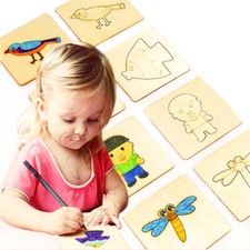 20Pcs Coloring Puzzle Arts Montessori Toy Drawing Stencils Kit Drawing Board Set